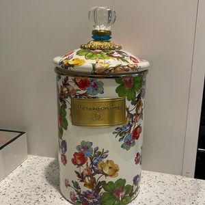 Mackenzie-Childs Large Canister w/BLUE ring. Rare.